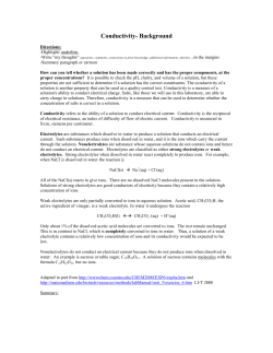 Conductivity- Background