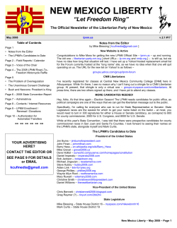 May 2008 - Libertarian Party of New Mexico