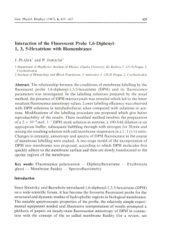 Interaction of the Fluorescent Probe 1,6-Diphenyl- 1, 3, 5