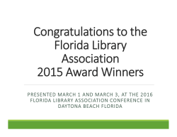 2016 Award Winners - Florida Library Association