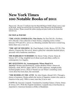 New York Times 100 Notable Books of 2011