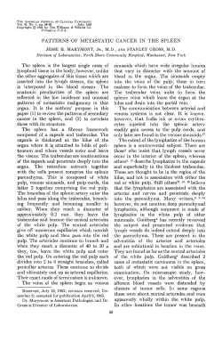PATTERNS OF METASTATIC CANCER IN THE SPLEEN The