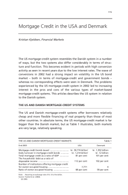Mortgage Credit in the USA and Denmark