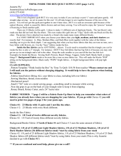 THINK INSIDE THE BOX QUILT SUPPLY LIST (page 1 of 2