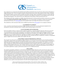 CAS MISSION STATEMENT CAS STANDARDS AND GUIDELINES