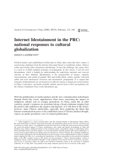 Internet Ideotainment in the PRC: national responses to cultural