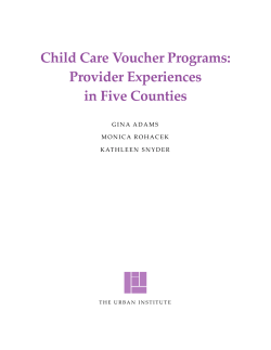 Child Care Voucher Programs: Provider