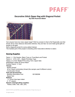 Decorative Stitch Zipper Bag with Diagonal Pocket