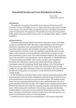 Household Income and Asset Distribution in Korea