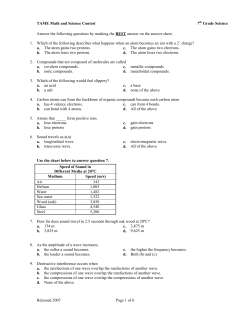 Answer the following questions by marking the BEST answer on the