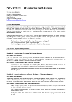 POPLHLTH 301 course outline