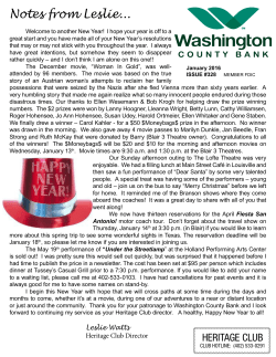 January 2016 - Washington County Bank