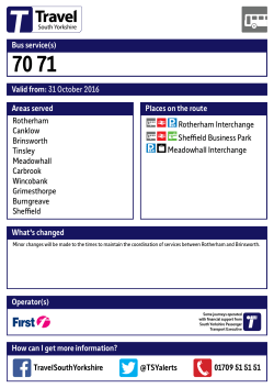 70 71 Rotherham valid from 31 October 2016