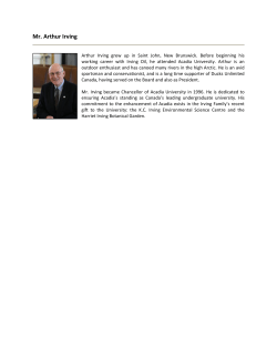 Mr. Arthur Irving - Acadia University