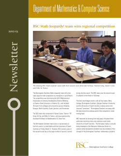 Department newsletter - Birmingham