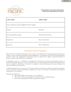 Performance Review Guidelines