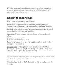 Elements of Comedy Cheat Sheet