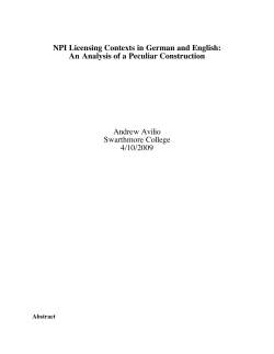 NPI Licensing Contexts in German and English