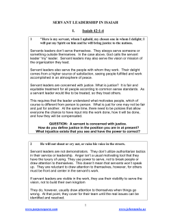 Servant Leadership in Isaiah