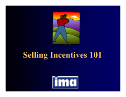 Selling Incentives 101 - info