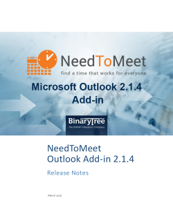NeedToMeet Microsoft Outlook Add