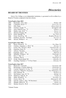 Directories - Grove City College