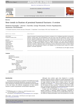 New trends in fixation of proximal humeral fractures: A review (PDF