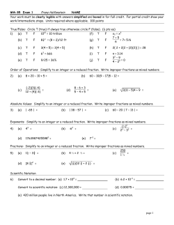 Sample Exam w/ Key