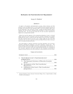 Re-Framing The `Fair Cross-Section` Requirement