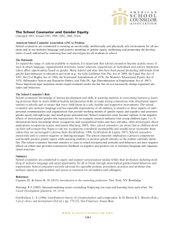 Gender Equity - American School Counselor Association