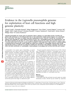 Evidence in the Legionella pneumophila genome for exploitation of