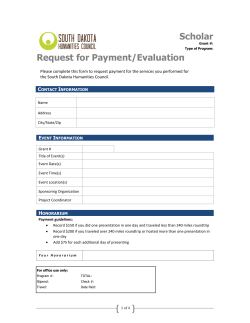 Scholar Evaluation - South Dakota Humanities Council