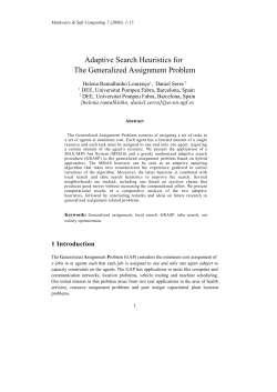 Adaptive Search Heuristics for The Generalized Assignment Problem