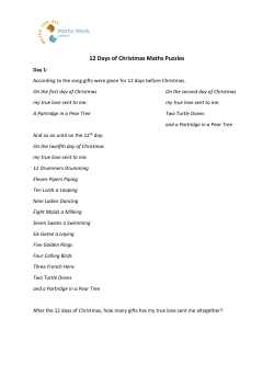 12 Days of Christmas Maths Puzzles