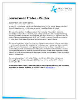 Journeyman Trades – Painter - Abbotsford School District