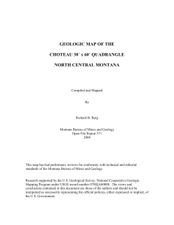 GEOLOGIC MAP OF THE CHOTEAU 30&acute; x 60&acute; QUADRANGLE