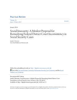 Social Insecurity: A Modest Proposal for Remedying Federal District