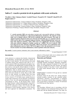 Saliva C- reactive protein levels in patients with
