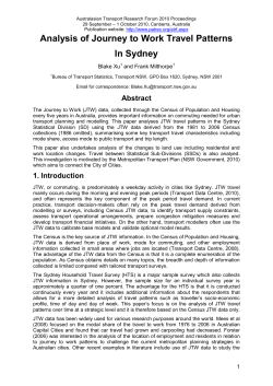 Analysis of Journey to Work Travel Patterns In Sydney