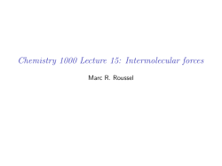 Chemistry 1000 Lecture 15: Intermolecular forces