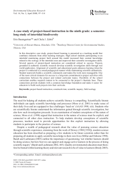 A case study of project-based instruction in the ninth