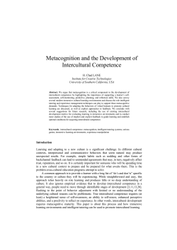 Metacognition and the Development of Intercultural Competence