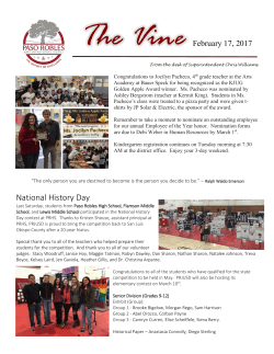 The Vine Issue 41 - Paso Robles Joint Unified School District