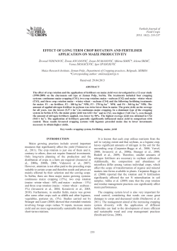 effect of long term crop rotation and fertiliser application