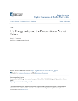 US Energy Policy and the Presumption of Market Failure