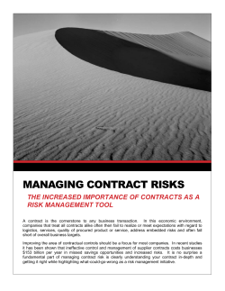 Managing Contract Risks