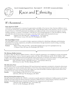 Race and Ethnicity Volunteer Opportunities
