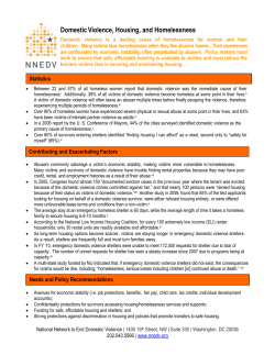 Domestic Violence, Housing, and Homelessness