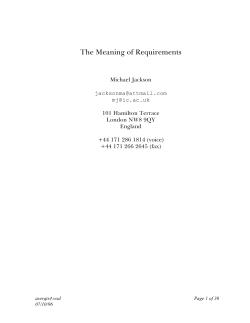 The Meaning of Requirements - Science, Technology, Engineering