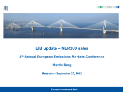 NER300 sales 4th Annual European Emissions Markets Conference
